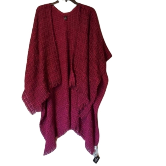 NWT Echo Poncho Metallic Tweed sweater knit winter cardigan - Picture 3 of 7